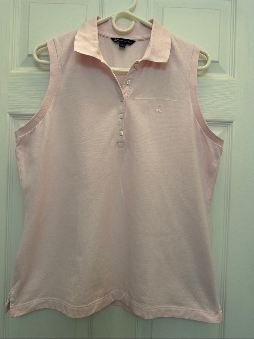 Brooks Brothers Pale Pink Sleeveless Polo Tank